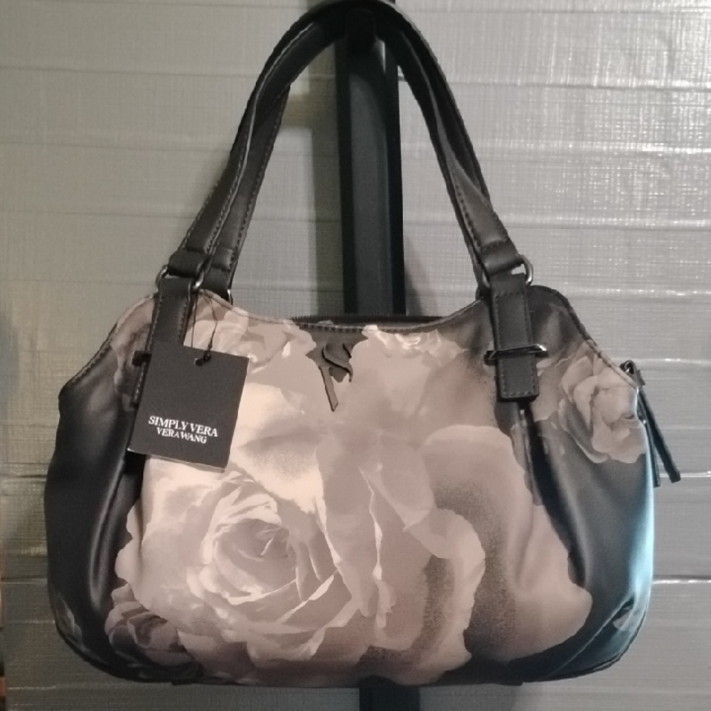 Simply Vera Vera Wang Black Floral Women's Bag